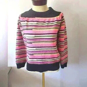 Ichi pink and black striped  sweater size small